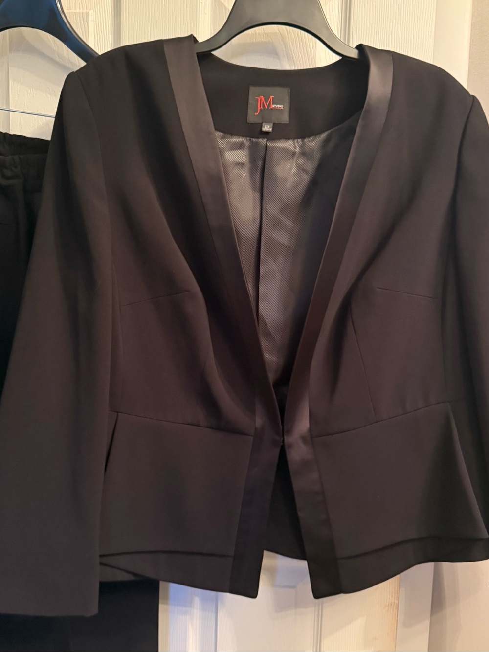 JM Collection Black Women's Open-Front Jacket with pants. New never worn no tags